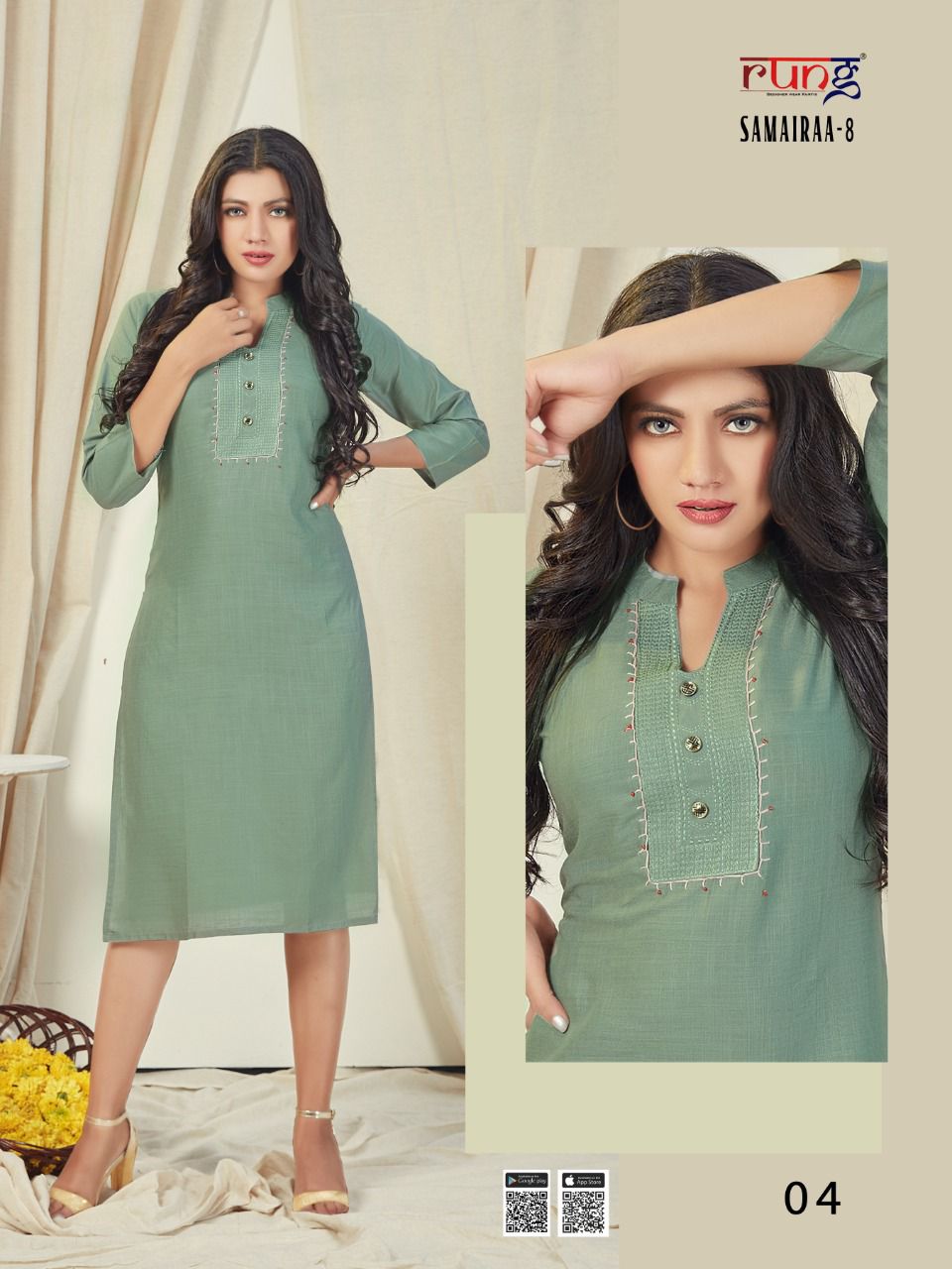 Rung Samairaa 8 Fancy Ethnic Wear Rayon Designer Kurti Collection